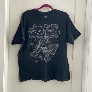 STAR WARS TIE FIGHTER SHIP B&W GREY MOVIE BLACK​​​​​